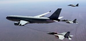 An Australian Hornet conducts aerial refueling