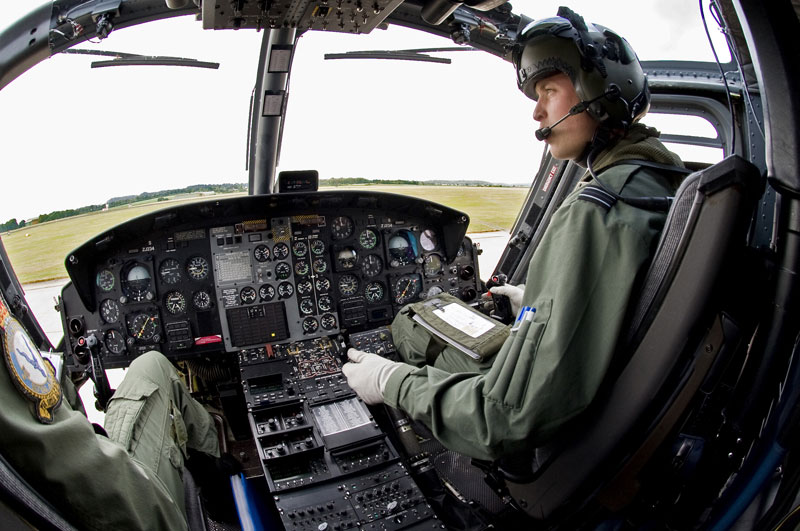 Prince William in Griffin helicopter